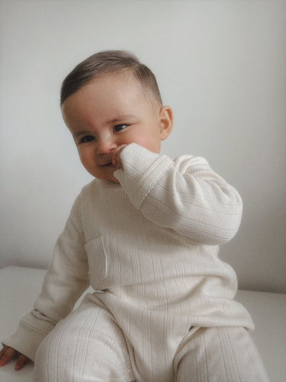 Organic Cotton Pointelle Baby Romper