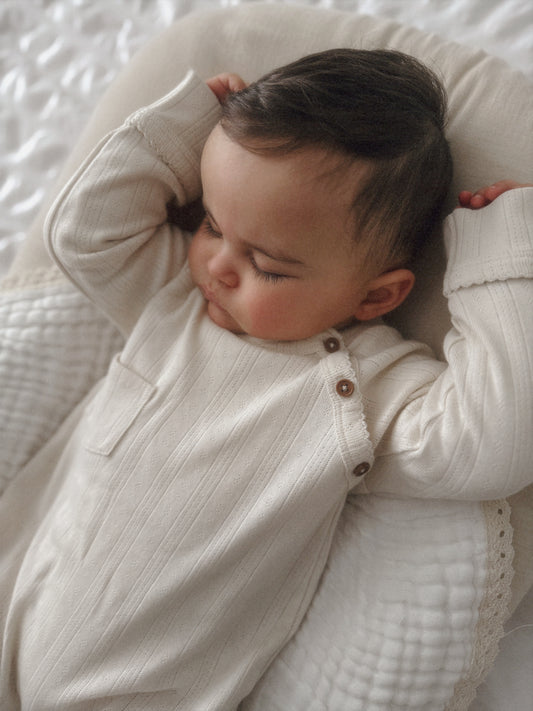 Organic Cotton Pointelle Baby Romper