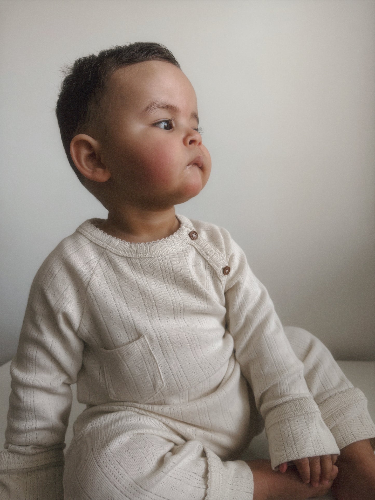 Organic Cotton Pointelle Baby Romper