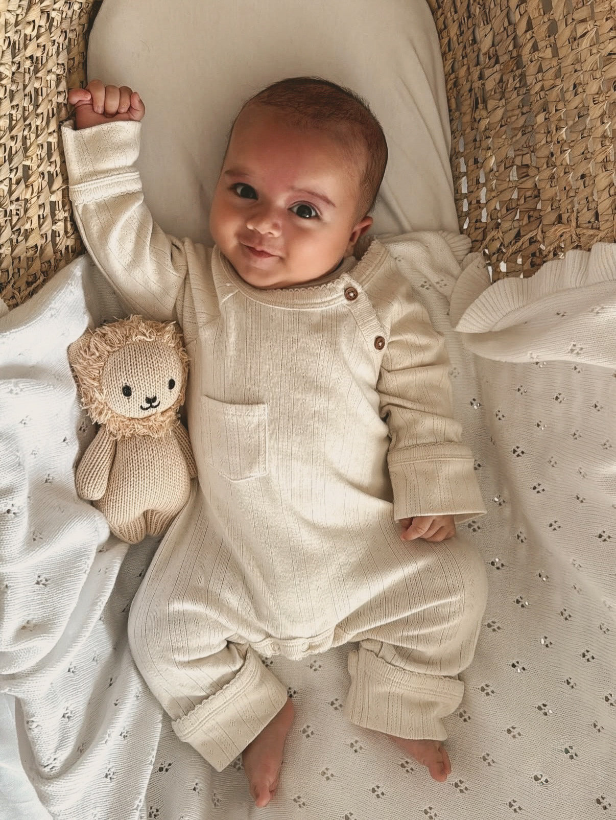 Organic Cotton Pointelle Baby Romper