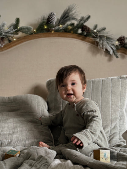 Organic Cotton Pointelle Baby Romper