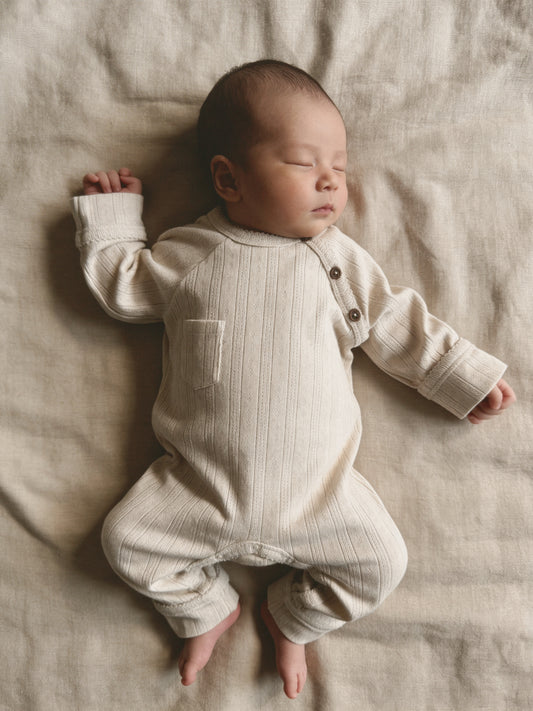 Organic Cotton Pointelle Baby Romper