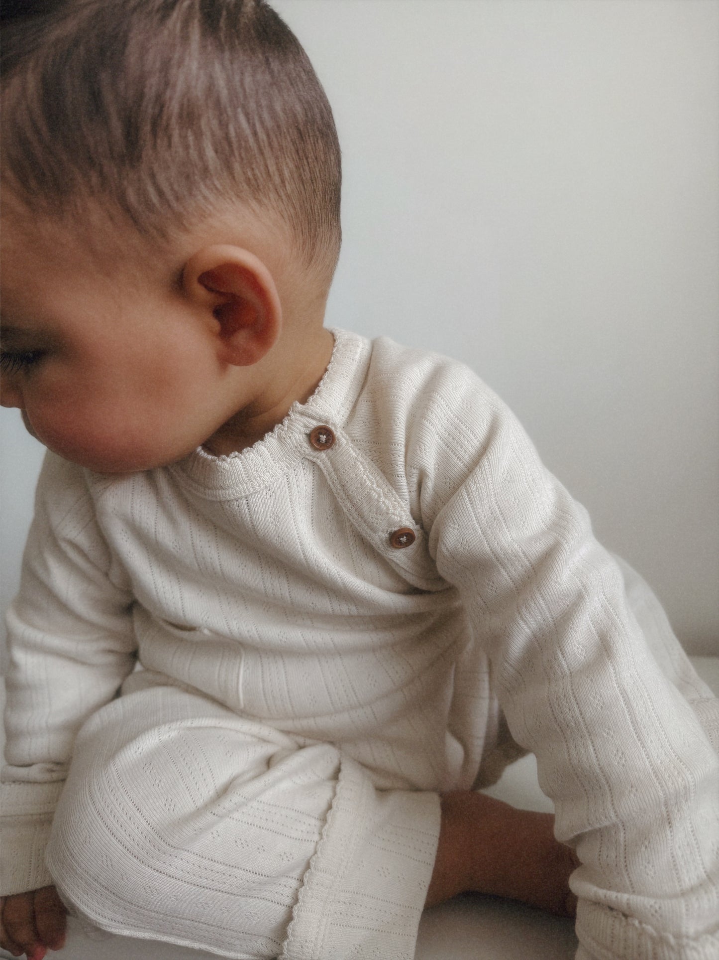 Organic Cotton Pointelle Baby Romper