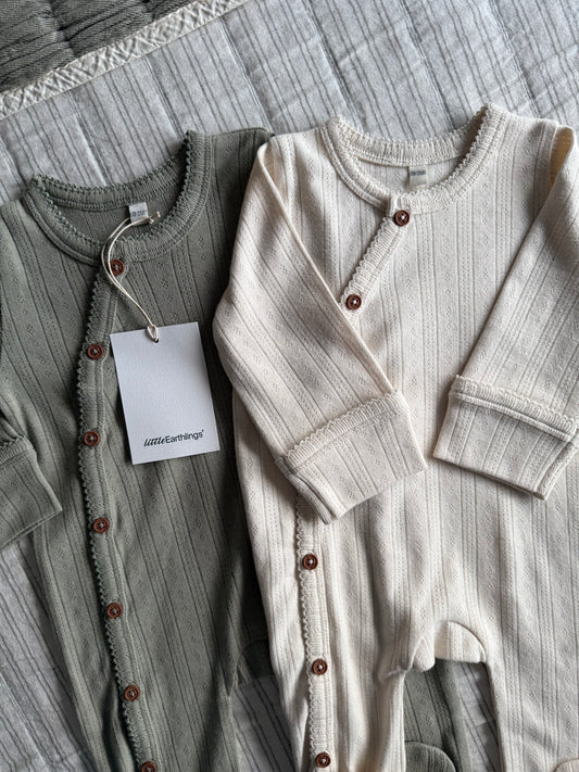 Organic Cotton Pointelle Baby Onesie